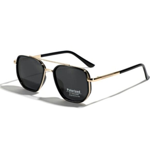 Accessories - Black & Gold (Black Lens) Polarized Aviator Sunglasses (BRAND-NEW & GORGEOUS!)